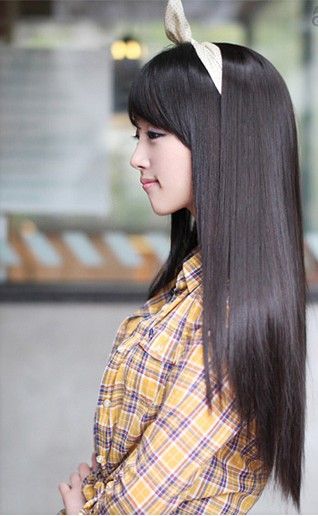 2013 New Half Wig With Long Straight Hair Wig Korean Girls