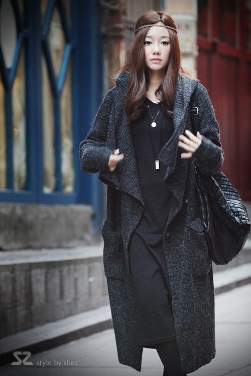 Fashion Luxury Woman Winter Sweater Wool blend rabbit fur Knit Sweaters Dress Outwear Gray XMAS GIFT