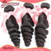 3 Pacotes de onda solta peruana brasileira de cabelo virgem com 1pc de fechamento de renda superior parte 4x4 Greatremy Bella Factory Outlet
