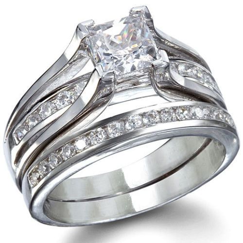 

3ct Size 5-11 Fashion Jewelry Top Sell Choucong Princess Cut White Topaz925 Sterling Silver women Wedding Bridal Ring set for lovers gift
