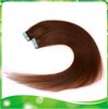 Vente en gros - 100g 40pcs 18 "20" 22 "24" 6 # brun clair Colle Trame Tape dans les extensions de cheveux humains INDIAN REMY HAIR