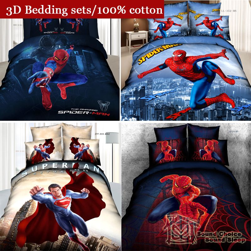 Spiderman Bedding Set 3d Oil Painting 100 Cotton Teen Boy Bed Set Bed