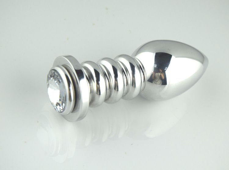 Métal Anal Toy Bouchons en acier Buttplugs le plus récent Plug Anal de haute qualité Insert en argent en acier inoxydable plaqué métal Jeweled Sexy Stopper7080518