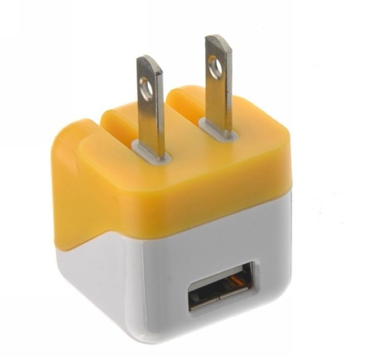 Dual Color Cube Mini USB US Plug Folding AC Travel Wall Charger Lovely