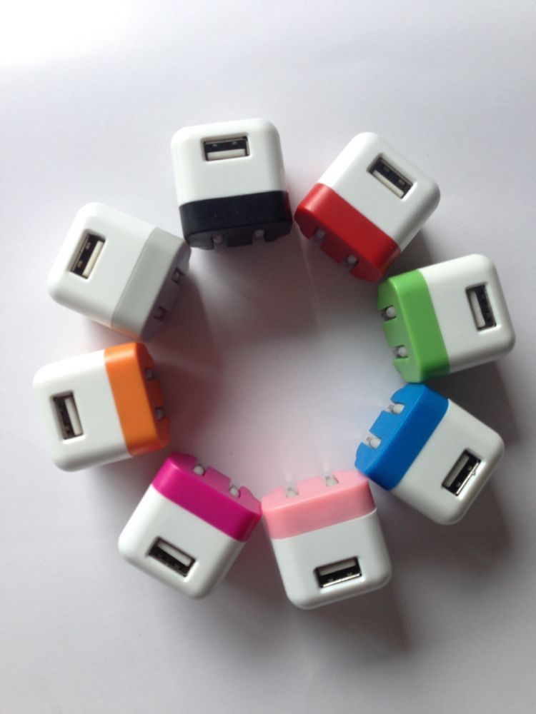 Dual Color Cube Mini USB US Plug Folding AC Travel Wall Charger Lovely