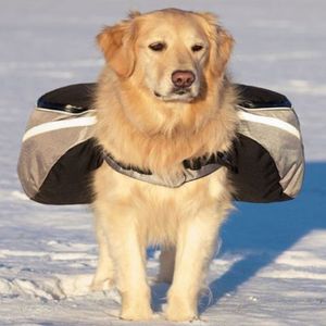 Mochila com alforje para cães Alforjes para mochila com bolsos de luxo Quick Release Carriers Wander Dog Pack Cinza