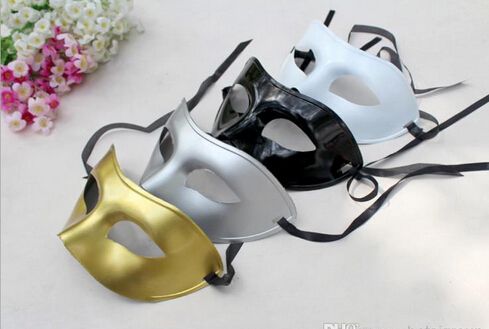 Vente en gros - Promotion Masque pour hommes Masques de mascarade d'Halloween Mardi Gras Fête de danse vénitienne Visage Le masque Couleur mélangée