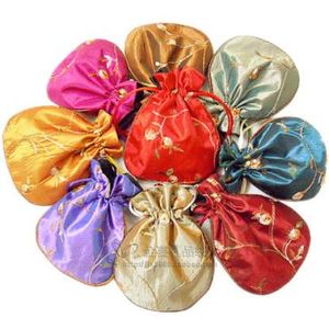 fillet Embroidery Fruit Small Satin Bags for Jewelry Packaging Drawstring Spice Coin Pouch Sachet Candy Tea Gift Bag Wedding Party Favor