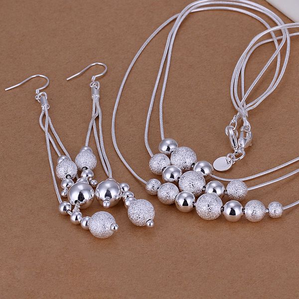 تجارة التجزئة أدنى سعر هدية عيد الميلاد 925 Sterling Silver Fashion Necklace أقراط مجموعة 925 Silver Jewelry مجموعة شحن مجاني