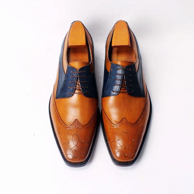 Men's Shoes Custom Handmade Shoes Dress Shoes Genuine Calf Leather ...