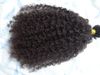 Ny ankomst Malaysia Virgin Afro Kinky Curly Haft Weft Clip i Kinky Curly Dark Brown 2Color Human Extensions