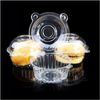 100 Pcs Plástico Transparente Muffin Único Cupcake Bolo Recipiente Caso Cúpula Titular Caixa # 54995, dandys