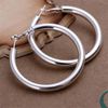 sterling silver hollow hoop earrings