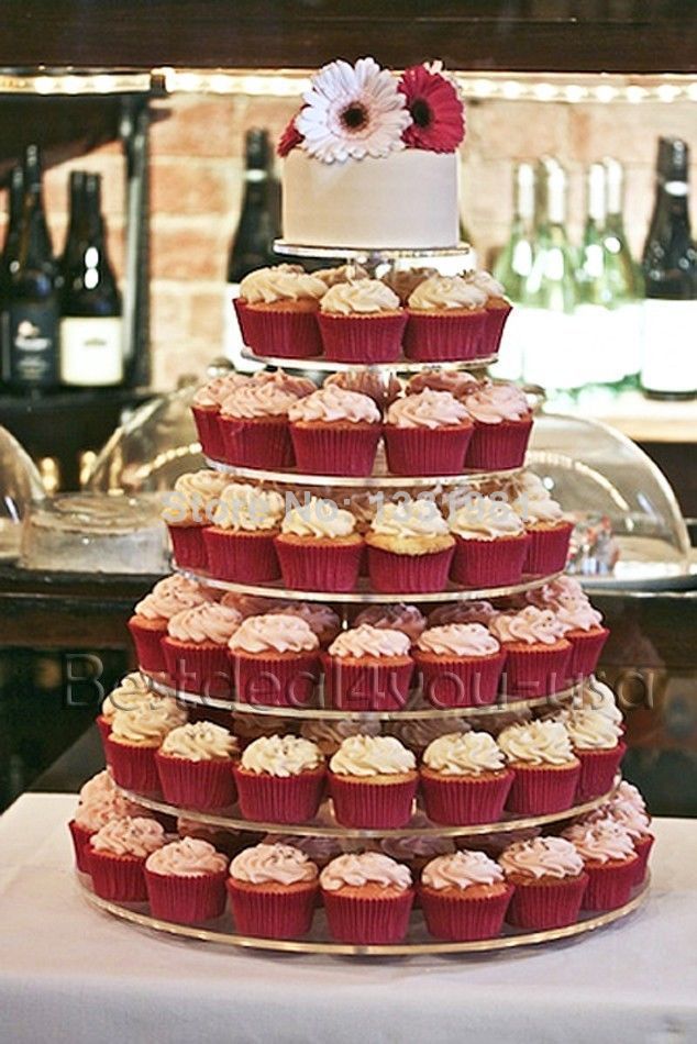 

7 Tier Crystal Clear Acrylic Round Wedding CupCake Stand Tower
