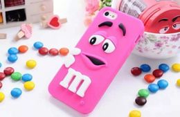 -3D MM Chocolate Candy Bean Lächeln Silikon-Gummi-Gel-weicher Kasten für iPhone 6 Plus 5,5 6G 4,7 '' 4S 4G 4 5 5S Bunte Comic-Nette Hautabdeckung