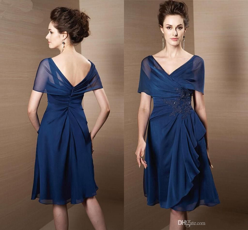 Cheap Chiffon A Line Knee Length Mother Of The Bride Dresses Beads Off ...