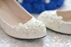 2014 Ivory Wedding Shoes Lace Flower Crystal 100% Handmade Bridal Shoes Bridal Accessories Beading Wedding Shoes Women Sandal Platforms