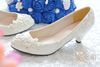 2014 Ivory Wedding Shoes Lace Flower Crystal 100% Handmade Bridal Shoes Bridal Accessories Beading Wedding Shoes Women Sandal Platforms