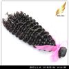 Mongoliska hårbuntar Curly Weave Hair Weaves 3st 100% Virgin Human Hair Extensions Weft 8 "-30" Naturlig färg Bellahair