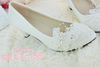 Handmade Ivory Pearl Lace Wedding Shoes Butterfly Beads Flat 4.5cm 8cm Heel Low Heel Bridal Shoes Custom Made Size Shoes Bridesmaid Shoes