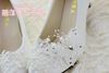 Handmade Ivory Pearl Lace Wedding Shoes Butterfly Beads Flat 4.5cm 8cm Heel Low Heel Bridal Shoes Custom Made Size Shoes Bridesmaid Shoes