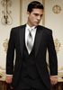 Groom Tuxedos Dwa przyciski Black Notch Lapel Groomsmen Męskie Męskie Blazer Dinner Party Suits Custom Made (Kurtka + spodnie + kamizelka + krawat) j840
