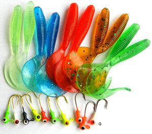 Wholesale soft grub lures for sale - Group buy free soft bait small lead head hook lure with fishing tackle bag worm fishing lure grub fishing lures tube kits