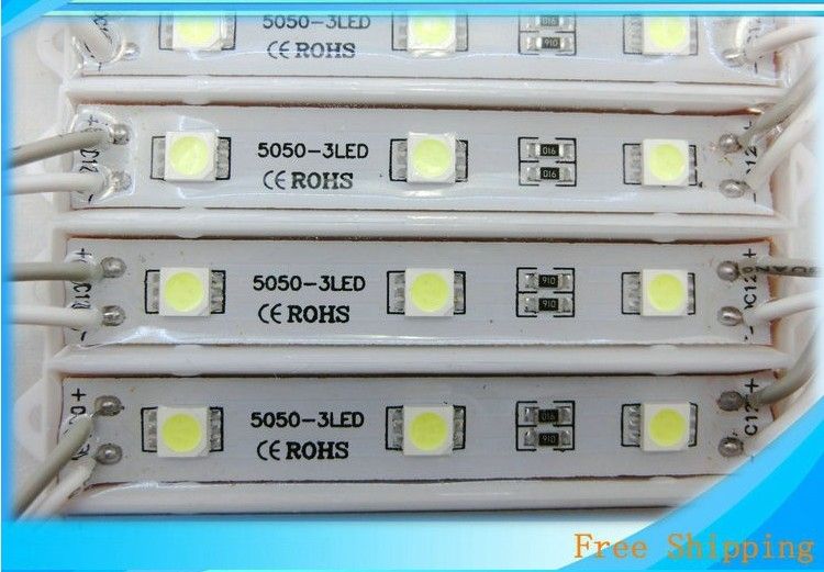 SMD5050 5630 LED 모듈 라이트 3 LED 방수 IP65 야외 0.72W 채널 문자 DC12V 기호 편지 조명 레드 블루 그린