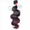 DHL free shipping 1bundles brazilian virgin hair extensions body wave 100g/piece ombre T1b/burgundy color,M