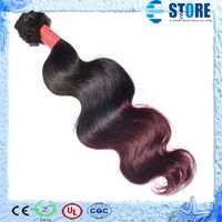 Wholesale DHL bundles brazilian virgin hair extensions body wave g piece ombre T1b burgundy color M