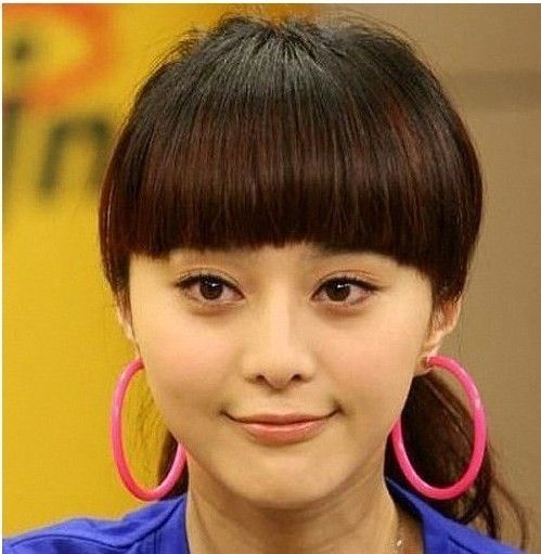 Girls Stylish Front Neat Bangs Clip On Hair Bang Straight Thick