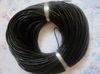 100 Meter 3 mm schwarzes rundes echtes Lederband, Halskette, Armband, echtes Lederband269o