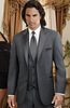 Tuxedos de marié deux boutons gris foncé cran revers garçons d'honneur mariage hommes blazer dîner costumes sur mesure (veste + pantalon + gilet + cravate) J841