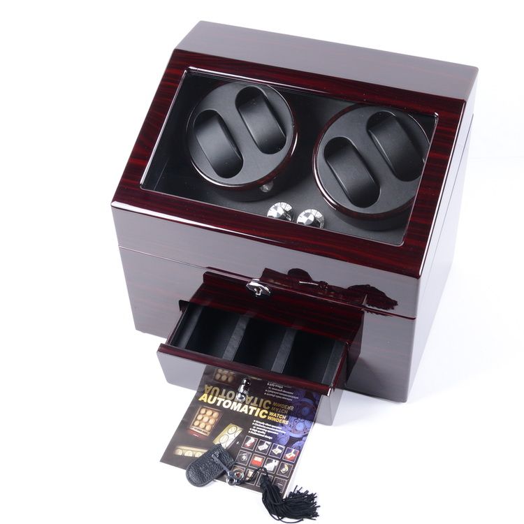 Luxury Wooden Automatic Watch Winder Self Winding Box 4 Watch Winder