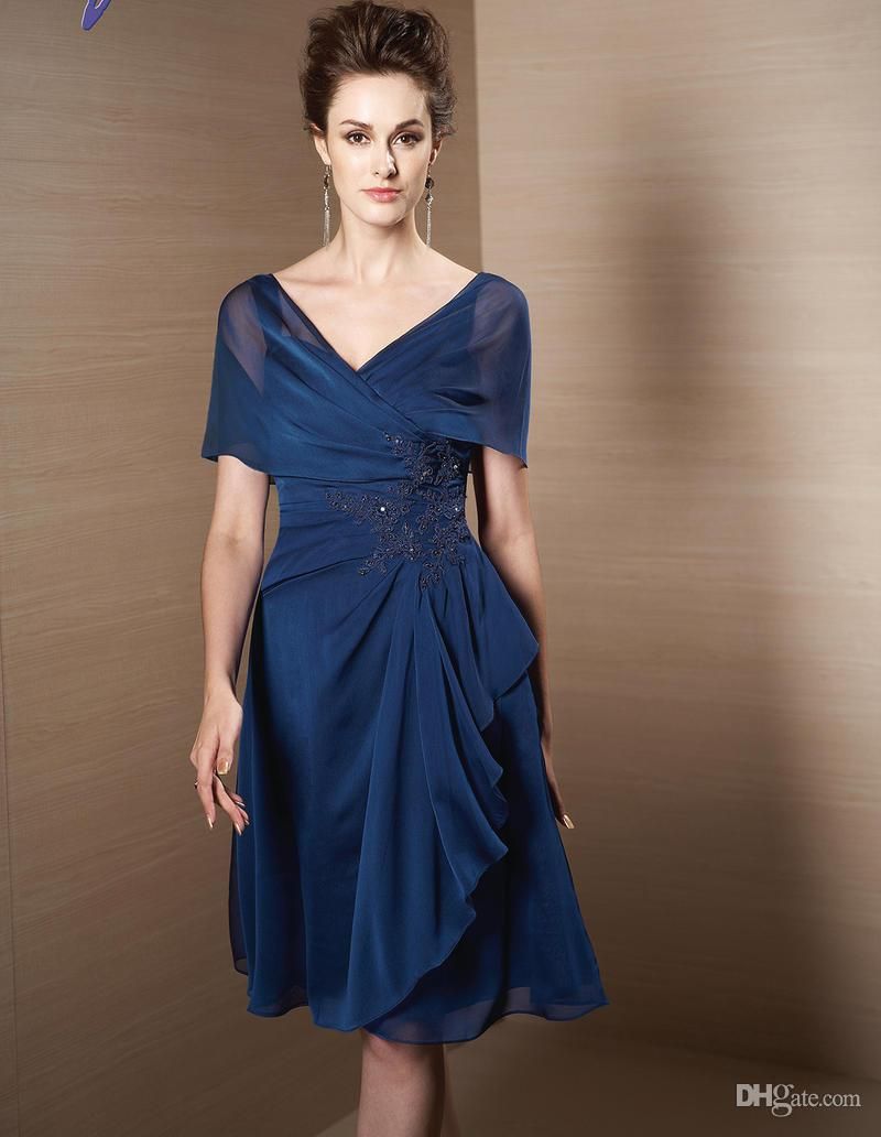 Dark Navy 2015 Mother Of Bride Groom Dresses V Neck And V Back Fashion ...