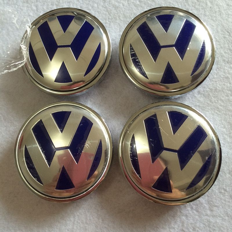 56mm BLUE Alloy FULL CHROME Wheel Centre Center Cap Caps Car Badge