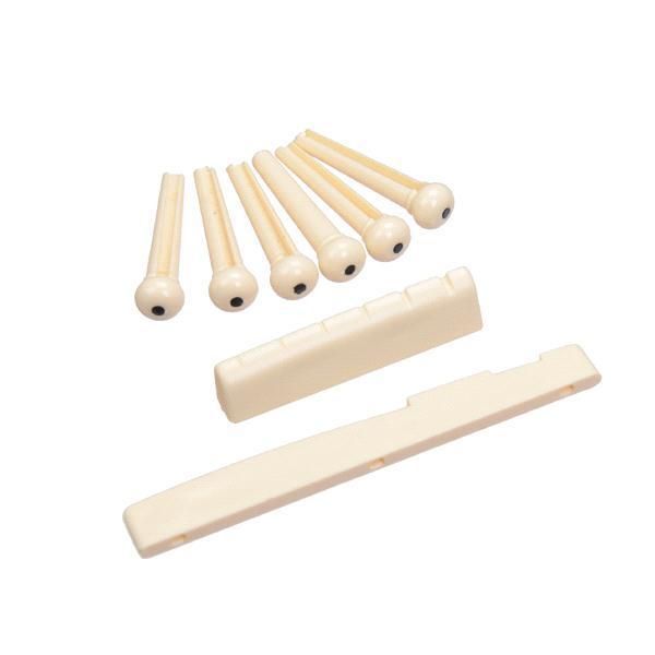 

10set / lot Folk Guitar Bridge Pins Saddle Nut, цвет Ivory MU0760