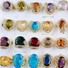 Mode ädelstenringar Förlovningsring 30st/Lot Fashion CZ Crystal Rings Cubic Zirconia Ring med guldpläterade kvinnors bröllopsringar