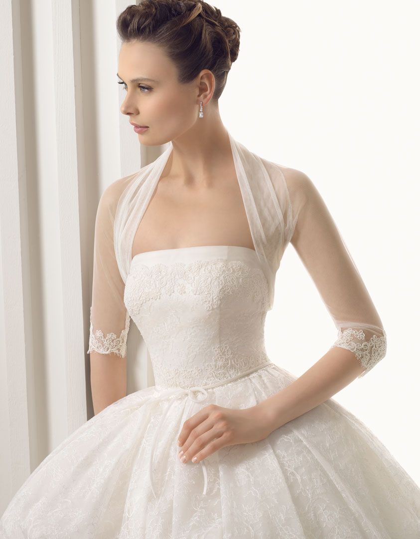 Compra Chaqueta Elegante Cuello Alto Accesorios Novia De La Boda Bolero De  Tul Merterial Mantón Wraps Por Encargo De Encaje De Manga Larga Capa Blanca  / De Marfil Del Encogimiento De Hombros