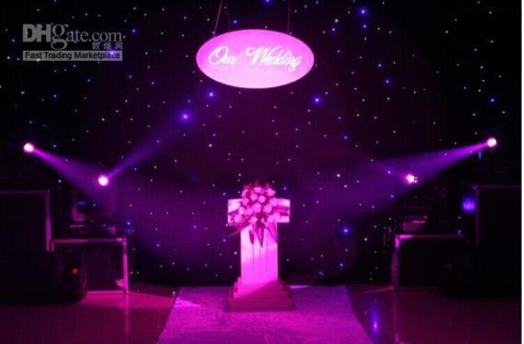 Many Size Fashion Blue White Colors Led Star Curtain Wedding