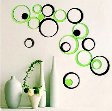 

Wholesale-Circle Round Bubble 3D wood Wall Sticker Wooden Wall Decal Creative stereo wall Art DIY Home Office Decor Decoration 10 colors
