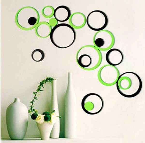 wholesale circle round bubble 3d wood wall sticker wooden wall decal
