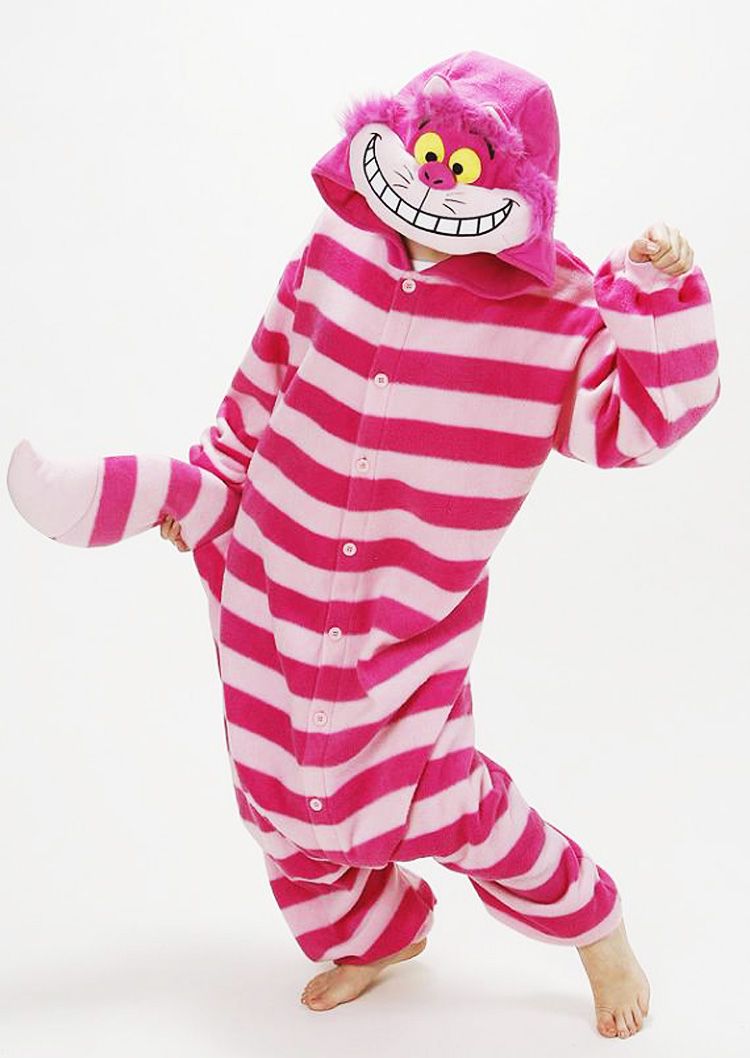 Lovely Rosy Cheshire Cat Jumpsuits Bruidsonderkleding Pyjama Dieren Cosplay Kostuum Op Voorraad Warme Mannen en Vrouwen Thuis Slapen5832460