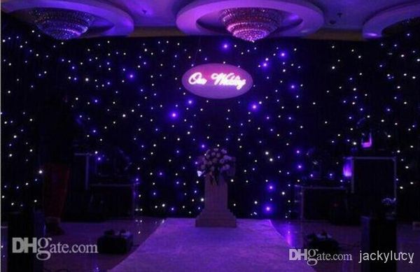 

Luxury blue white color led tar curtain wedding tage backdrop cloth with dmx512 controller for wedding decoration upplie