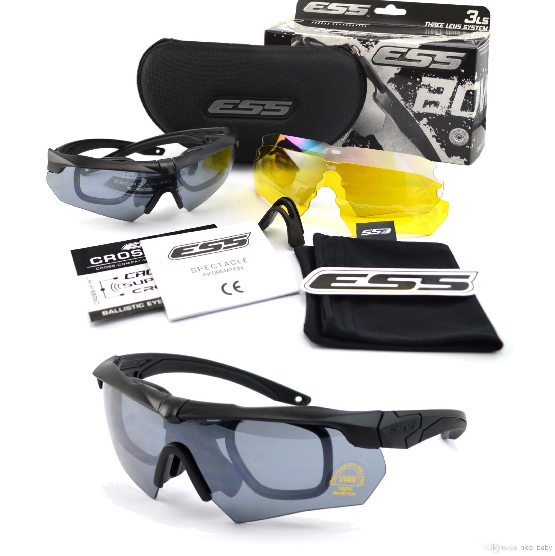 2020 Ess Crossbow Outdoor Sports Army Bullet Proof Goggles Sunglasses 
