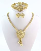 Wholesale New Design Jewelry Sets K Gold Plated Flower Necklace Charming Fashion Good Quality Bridal Wedding Costume