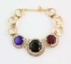 Afrikanska Halsband Armband Örhängen Ringar Smycken Satser 18K Guldpläterad Österrike Färgglada Crystal African Kostym Smycken för kvinnor