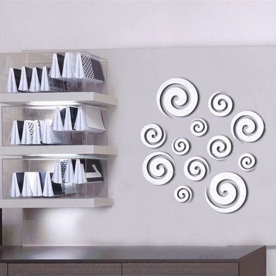 Free Shipping 40x60cm Novelty Cloud Pattern Wall Decal 3D Mirror Sticker office Wall Stencils DIY WALL STICKER