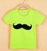 2015 Hot Sales Baby Boys Mustasch Kortärmad Crew Neck T-shirt Kids Summer 4 Färg Bomull T-shirt Barn T-shirt