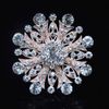 Luxury Top Quality Clear Crystal Big Snowflake Gold Tone Gift Brooch For Women Stunning Rhinstone Wedding Aceessories Pins